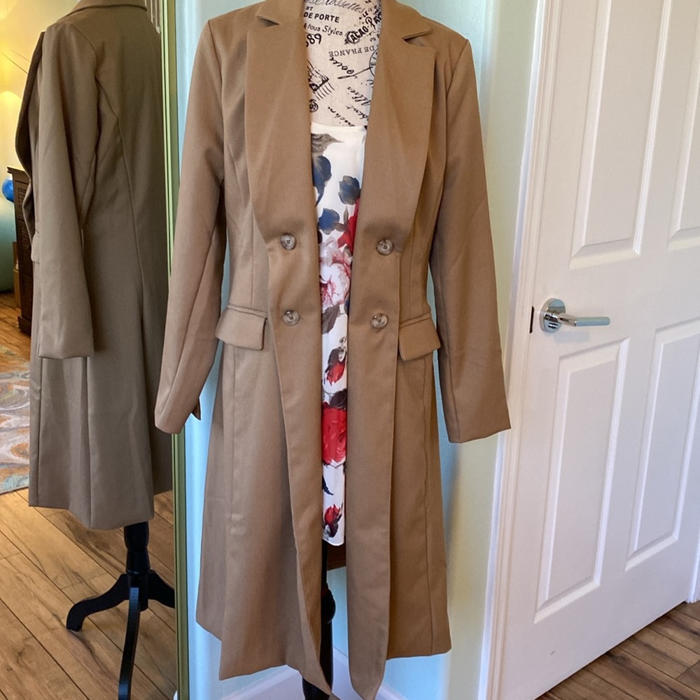 Women’s Twill Trench Coat EUC - Picture 6 of 9